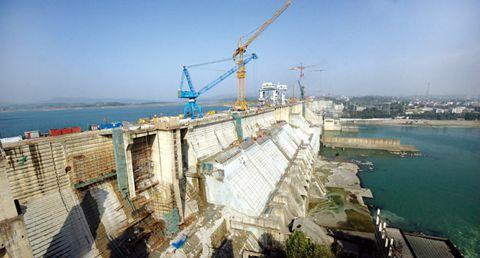长江三峡水利枢纽鸟瞰图水电工程世界首台60万千瓦循环流化床机组
